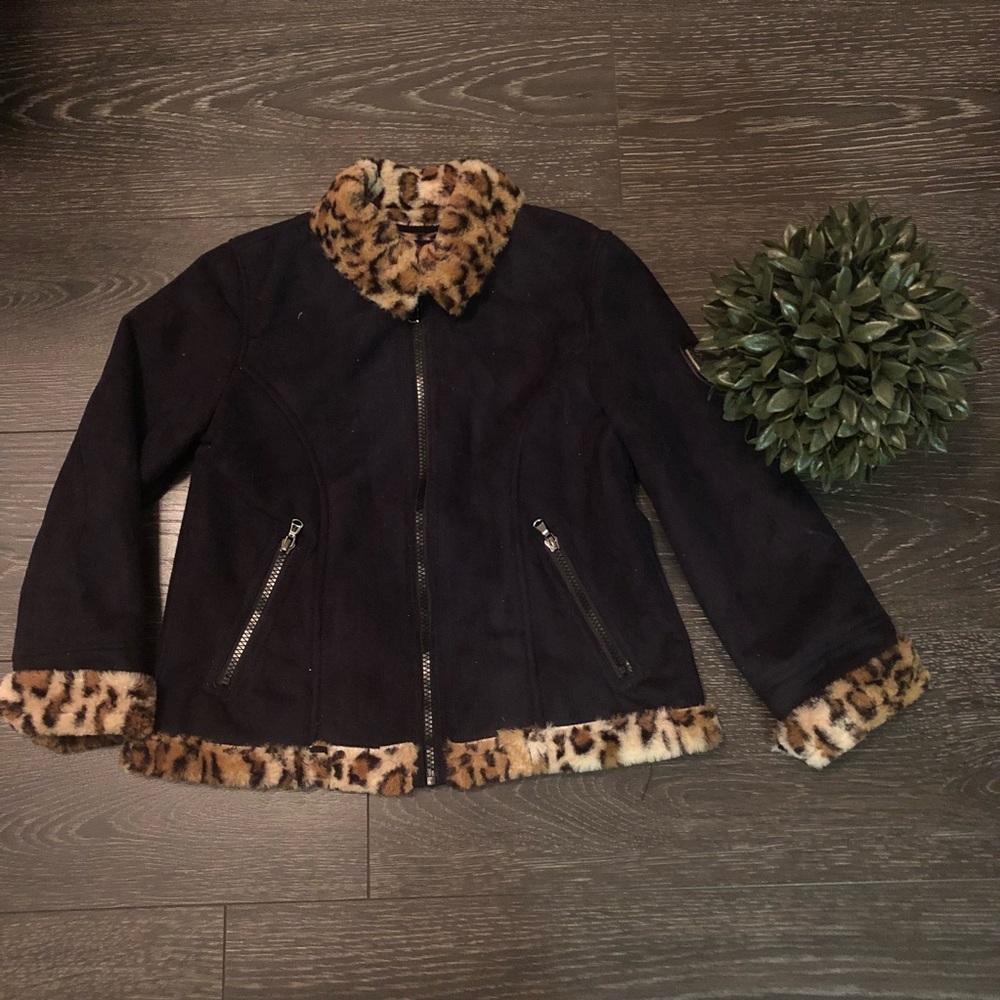 Black and Leopard Jacket